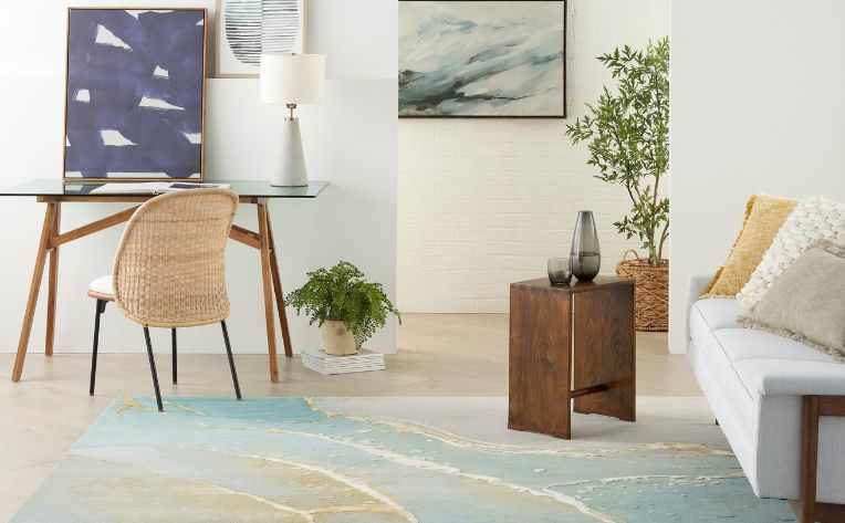 infuse coastal blue & golden hues